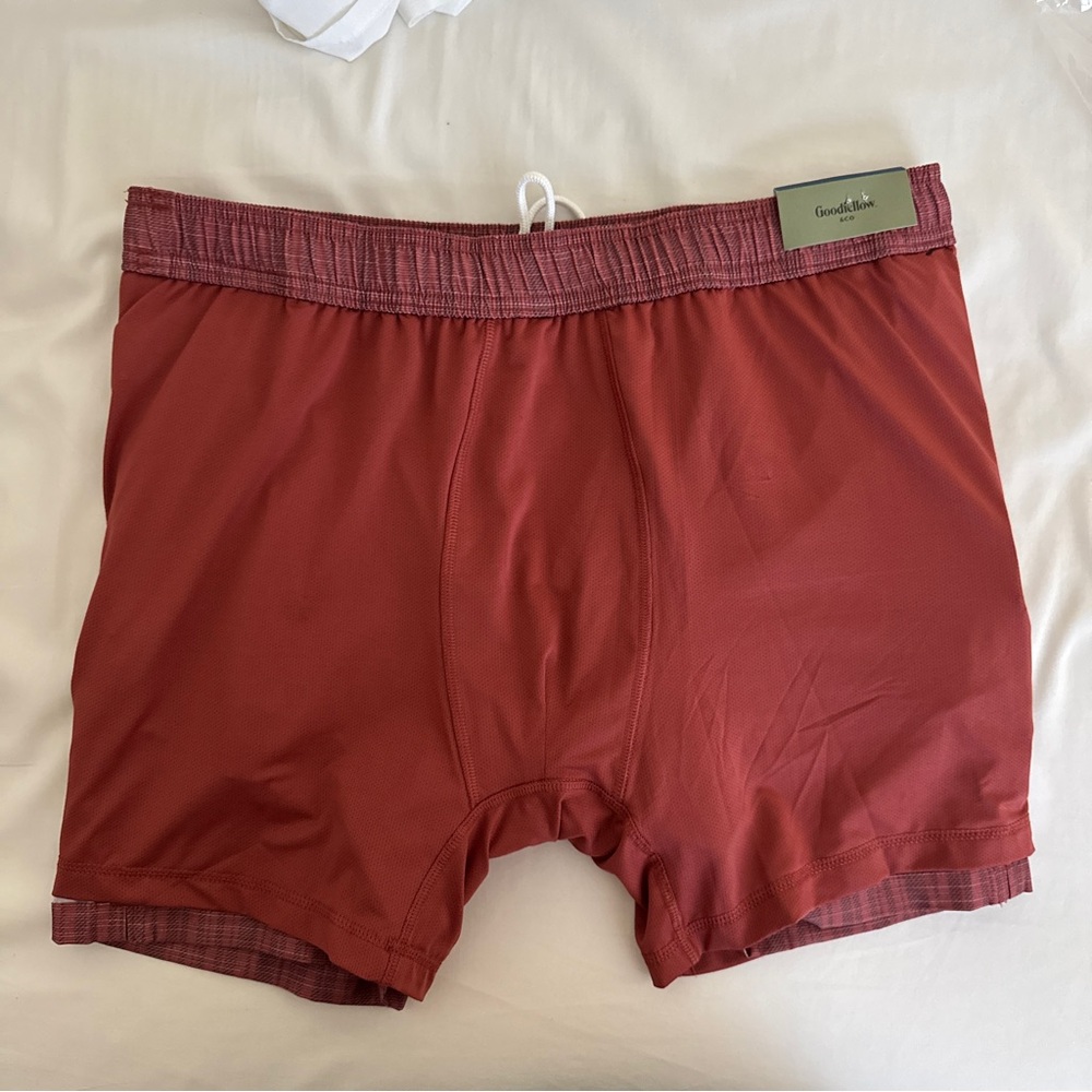 Goodfellow Men's Red Striped Swim Trunks with Liner size L NWT - Picture 5 of 6